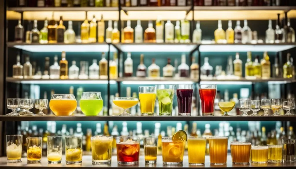 opções de bebidas alcoólicas suaves